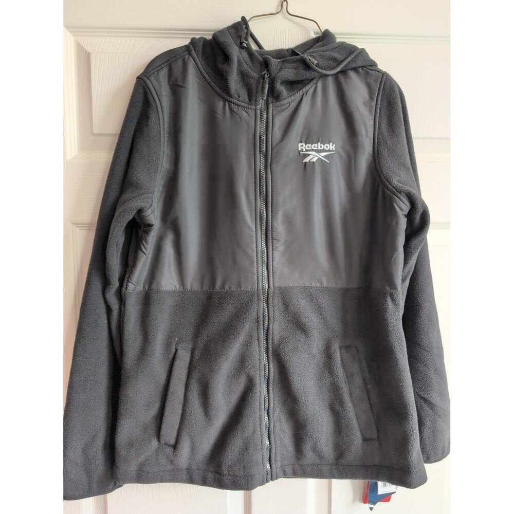 Reebok Men's Size Medium Softshell Jacket Charcoal Black Full Zip OLRB8846